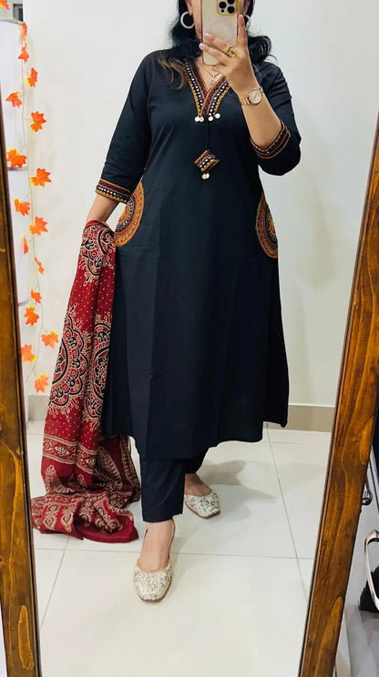 Premium Heavy Rich Dhabu Cotton Aline Suit🥳🥳